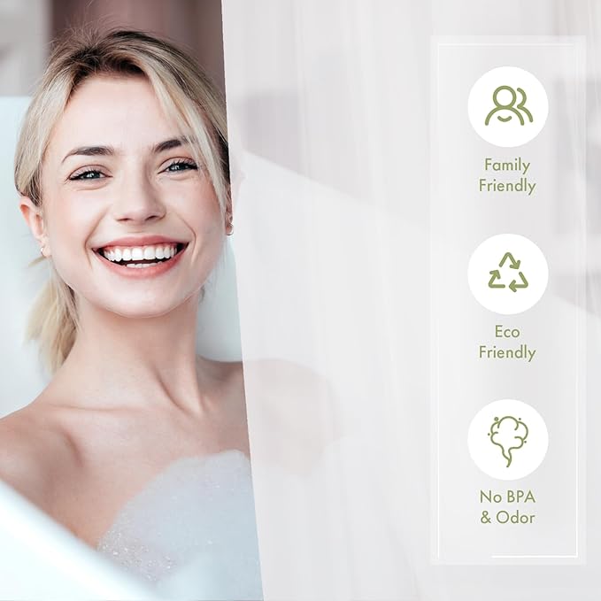 AmazerBath Shower Curtain Liner, 72x72 Plastic Frosted Shower Liner, Cute PEVA Shower Curtain Liners, Waterproof Vinyl Shower Curtain Liner with 3 Magnets, Lightweight Shower Curtains for Bathroom