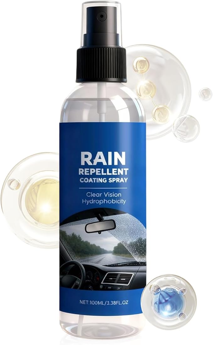 Hydrophobic Rain Guard, Anti-Fog Car Windshield Protector, 100ml Automotive Glass Cleaner and Rain Repellents, Sturdy Liquid Vehicle Accessory, Truck SUV RV Window and Mirror Protection