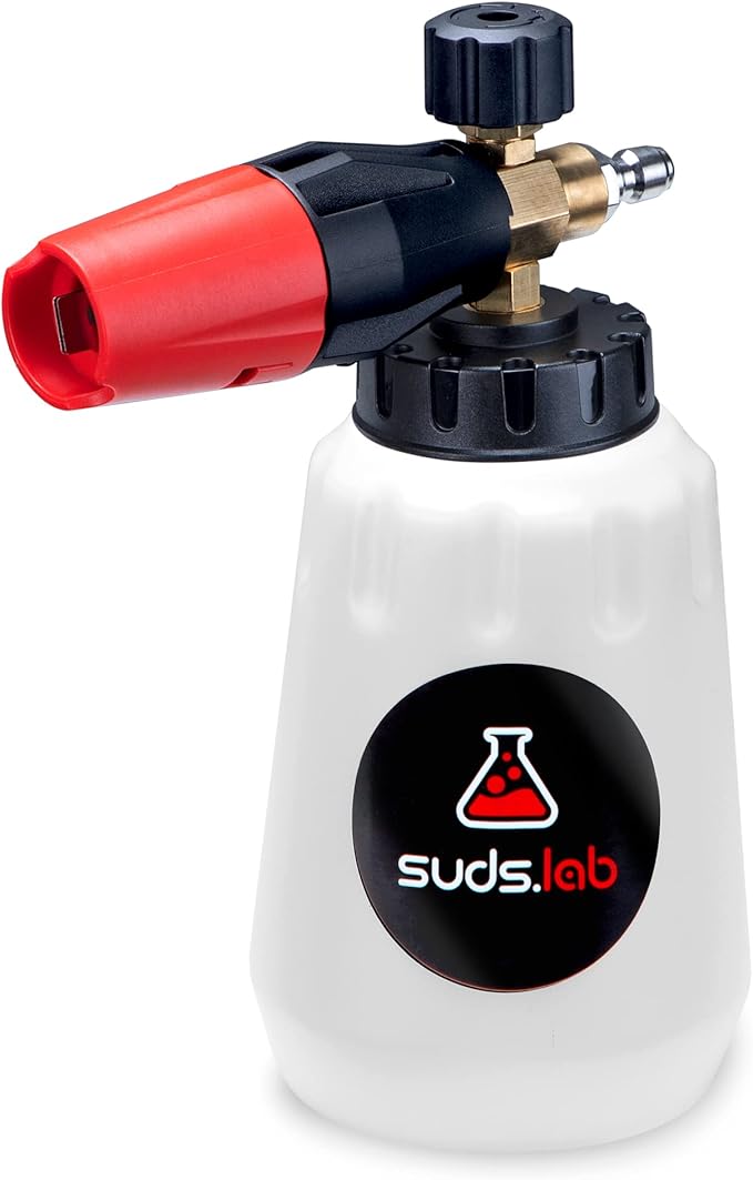 Suds Lab F1 Professional Foam Cannon with 32 Ounce Canister, Adjustable Foam Nozzle, Quick Connect for Pressure Washer - Perfect for Car Washing