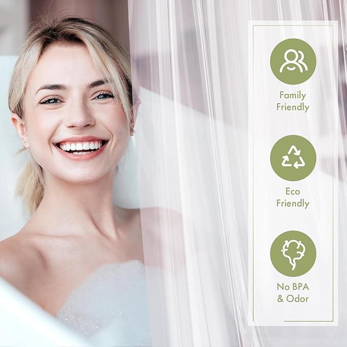 AmazerBath Stall Shower Curtain Liner, 36x78 Clear Shower Curtain Liner, Long Waterproof Plastic Shower Liner, Lightweight PEVA Shower Curtain with 2 Magnets and 6 Rustproof Metal Grommets