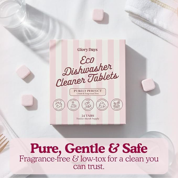 Dishwasher Cleaner And Deodorizer Tablets - 1 Year Supply Unscented Dishwasher Cleaning Tablets - Deep Cleaning Removes Limescale and Odors - Eco-friendly Dish Washer Machine Cleaner - Septic Safe