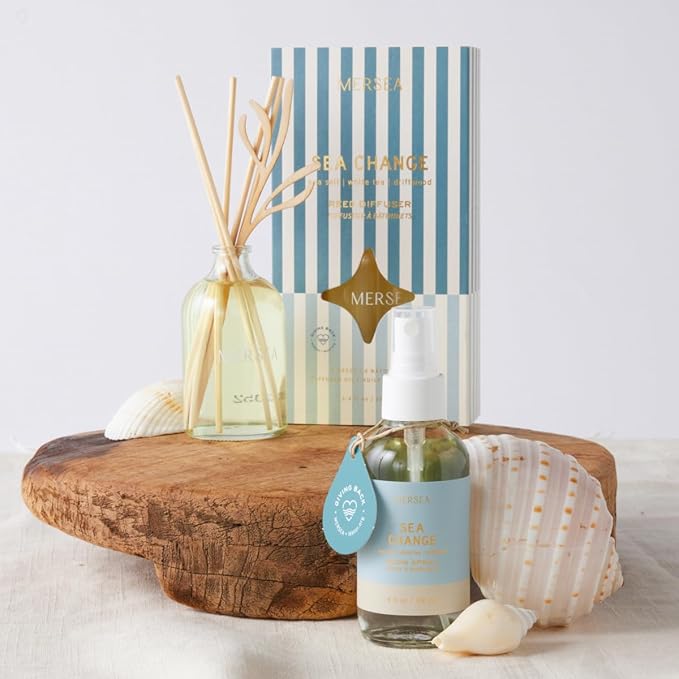 MERSEA Sea Change Bamboo Reed Diffuser, Scented Glass Oil Diffuser (3.4 fl oz)