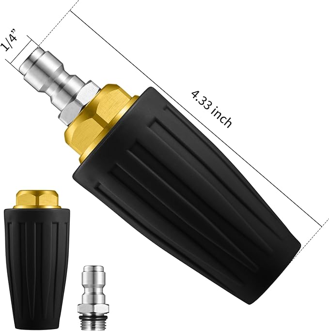 VORIGY Turbo Nozzle Pressure Washer 4000 PSI Max Rotating Pressure Washer Nozzle with 1/4" Quick Connect Pressure Washer Tips Power Washer Nozzle for Cleaning Brick, Concrete, and Vinyl Surfaces