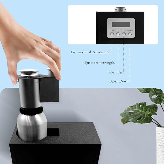Heavy Duty Alloy Whole House Scent Diffuser and 4OZ Essential Oil for 4000 Sq. Ft Home Large Room Office Hotel Villa, Waterless Aroma Oil Diffuser, HVAC System Air Freshener Machine with App Control ﻿