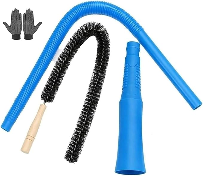 Universal Dryer Vent Cleaner Kit with Long Flexible Hose & Brush, Fits All Vacuums for Lint and Debris Removal