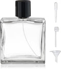 Yerpkefey 100ml/3.4 Oz Glass Spray Bottle Perfume Atomizer,Empty Refillable Perfume Spray Bottle with 3 Kinds of Dispenser (A4)