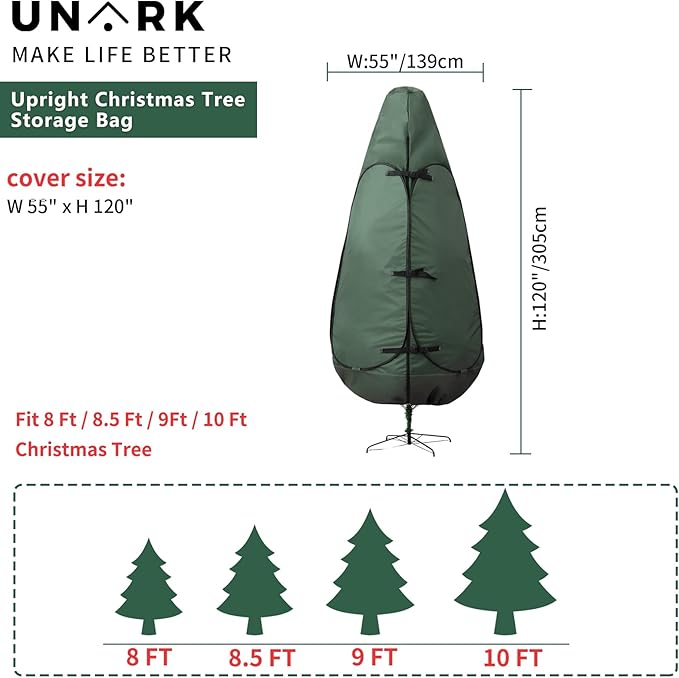 Christmas Tree Bag 9 Ft Large Christmas Tree Storage Bag 9 Foot Tree, Christmas Tree Cover For Upright Storage with Reinforced Handles