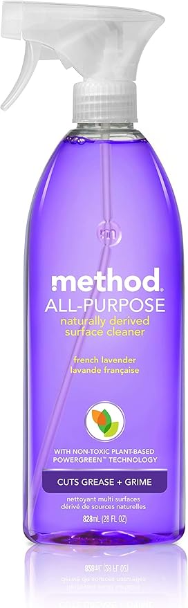 Method All-Purpose Cleaner Spray, French Lavender, Perfect for Most Counters, Tiles and More, 28 Fl Oz, (Pack of 8)