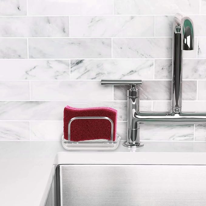 Superio Non-Scratch Cellulose Sponge Kitchen Scrub Sponges with Scouring Pad Set, Good for Non-Stick Cookware Frying Pan, Pot, Counter Top, Sink Scrubbing, Kitchen Scrubbers, Pack of 3, RedPink