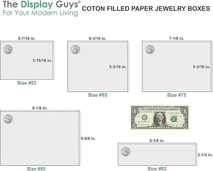 TheDisplayGuys - 25-Pack #75 Cotton Filled Cardboard Paper Jewelry Boxes Gift Case - Pearl Teal (7.1" x 5.2" x 1.3") - for Shipping or Storage