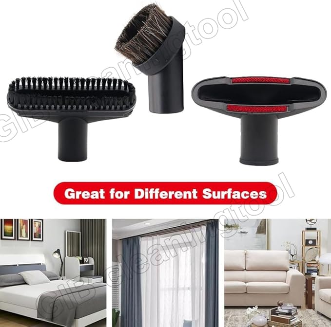 14 Pcs Household Cleaning Vacuum Cleaner Attachments Kit for Shop Vac Accessories with 1 1/4" Vacuum Brush Flexible Crevice Tool, Vacuum Cleaner Straw Tubes and Vacuum Hose Adapter Kit