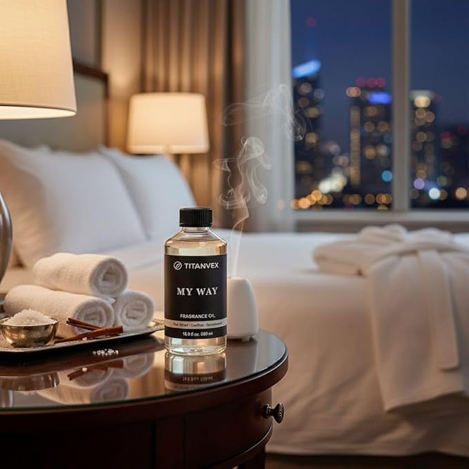 My Way Hotel Collection Diffuser Oil - Waterless Diffuser Oil Refill - Hotel Diffuser Oil Fragrance - Essential Oil for Waterless Oil Diffusers - Vegan and Safe Formula –16.9oz