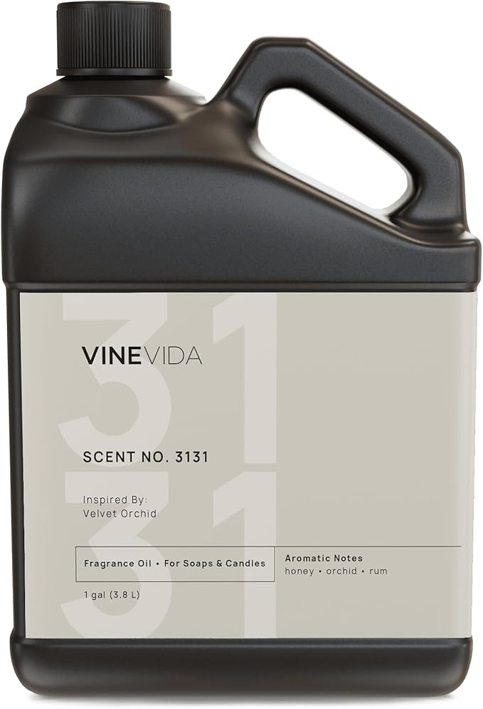 VINEVIDA Scent NO. 3131 Fragrance Oil - 1 Gallon (8lbs) - Inspired by: Velvet Orchid Fragrance Oil for Candle Making - Made in USA Candle Scents Scents for Soap Making