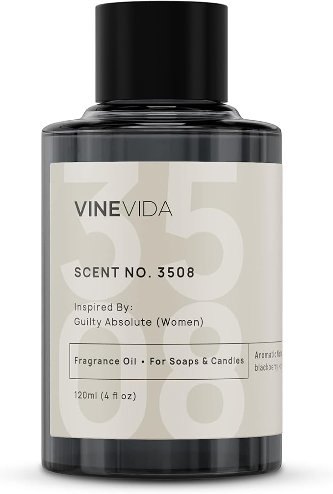 VINEVIDA Scent NO. 3508 Fragrance Oil - 120mL (4oz) - Inspired by: Guilty Absolute (Women) Fragrance Oil for Candle Making - Made in USA Candle Scents Scents for Soap Making