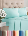 Twin XL 4 Piece Sheet Set - Comfy Breathable & Cooling - Ultra-Soft Hotel Luxury Bedding Set w/ 8-16 Inch Deep Pockets - 1 Flat & 1 Fitted Sheet & 2 Pillowcases - Wrinkle Free & Easy Care - Spa Blue