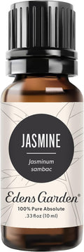 Edens Garden Jasmine- Sambac Absolute Essential Oil- 100% Pure Premium Grade, Undiluted, Natural, Therapeutic, Aromatherapy, The Best for Diffuser, Candle, Humidifiers, Kid Safe 10 ml (.33 fl oz)
