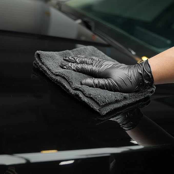 SPTA Microfiber Cleaning Towel, Microfiber Cleaning Cloth for Car Washing, 12 Pack Streak-Free, Ultra Absorbent, Washable for All Purpose Terry Microfiber Towels, 16.1in x 16.1in, 350GSM, Grey-MT038