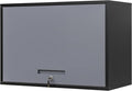 Yizosh Metal Wall Cabinet with Doors and Shelves, Wall Mounted Storage Cabinet for Garage, Basement, Kitchen, Warehouse (Black Gray, 21.6" H)