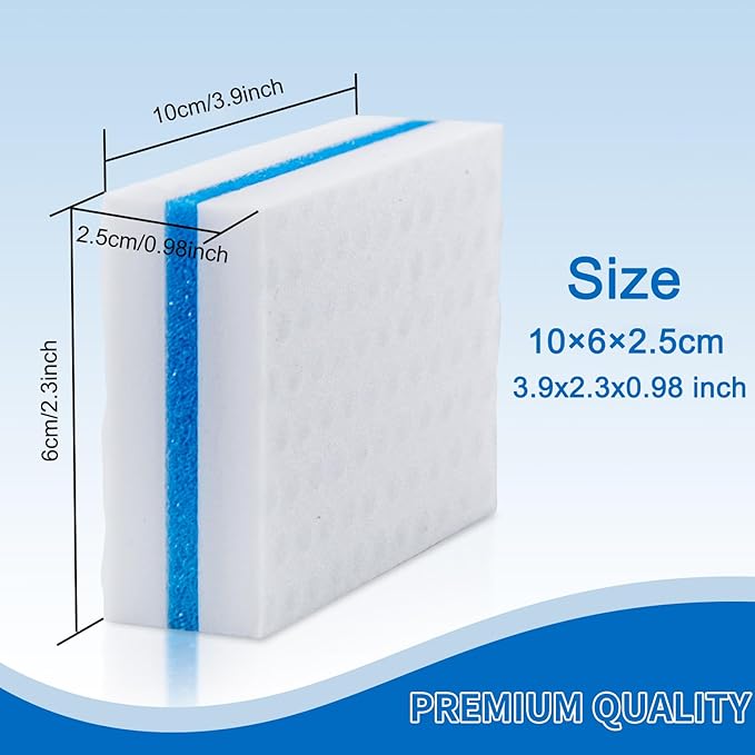 M. Neat Upgrade Melamine Sponge, 20 Pack Extra Thick More Lasting 3X Density Premium Magic Sponge Eraser, Multi Surface Power Scrubber Foam Stain and Mark Removal Cleaning Pads