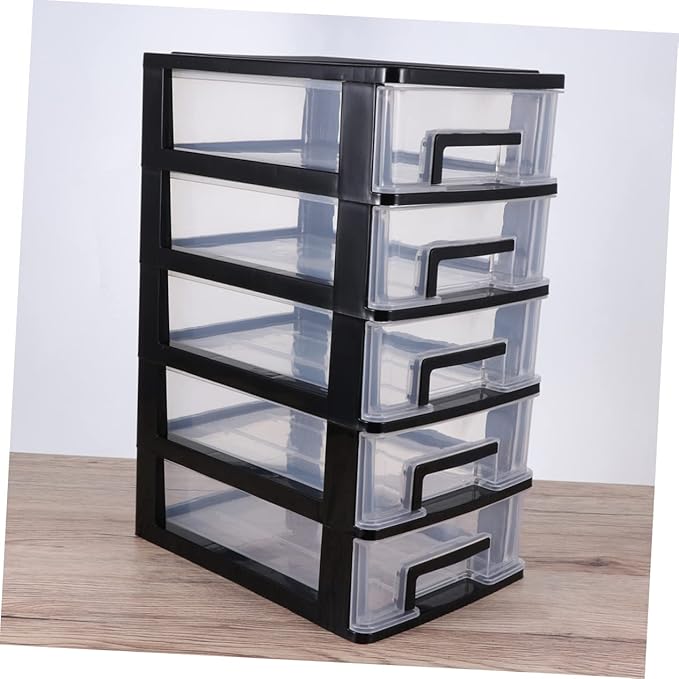Desktop Storage Bins Dresser Set Clear Container Plastic Organizer Drawers Desktop Drawer Case Plastic Storage Bins with Drawers Storage Rack Locker Storage Box Paper