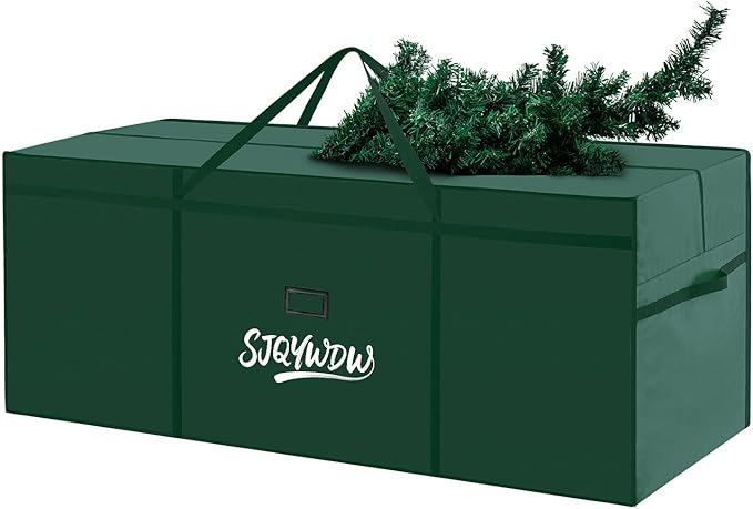 Small Christmas Tree Storage Bag 4Ft/5Ft Heavy Duty Reusable 600D Oxford Fabric Moistureproof Dustproof Christmas Tree Bag for Short Artificial Christmas Tree(39" X 12" X 24", Green)