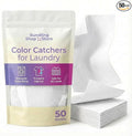 Color Catchers for Laundry- Pack of 50 White Laundry Sheets, Color Absorbent Paper for Mixed Washing, Non Abrasive Fabric Care, Thin & Soft Washing Machine Accessories
