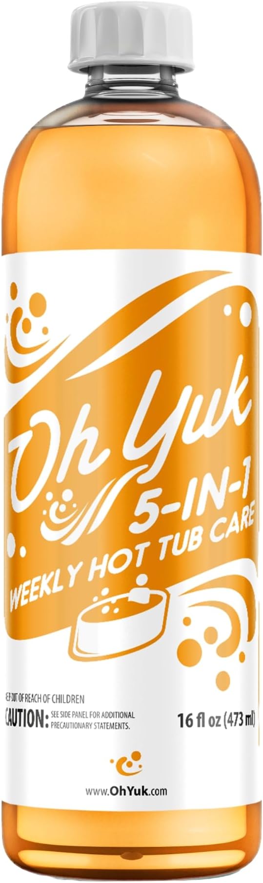 Oh Yuk 5-in-1 Weekly Hot Tub Care – All-in-One Spa Cleaner, Clarifier, Conditioner – Helps Control pH Balance & Combats Buildup – Hot Tub Chemicals for All Types Including Inflatable & Portable –16oz