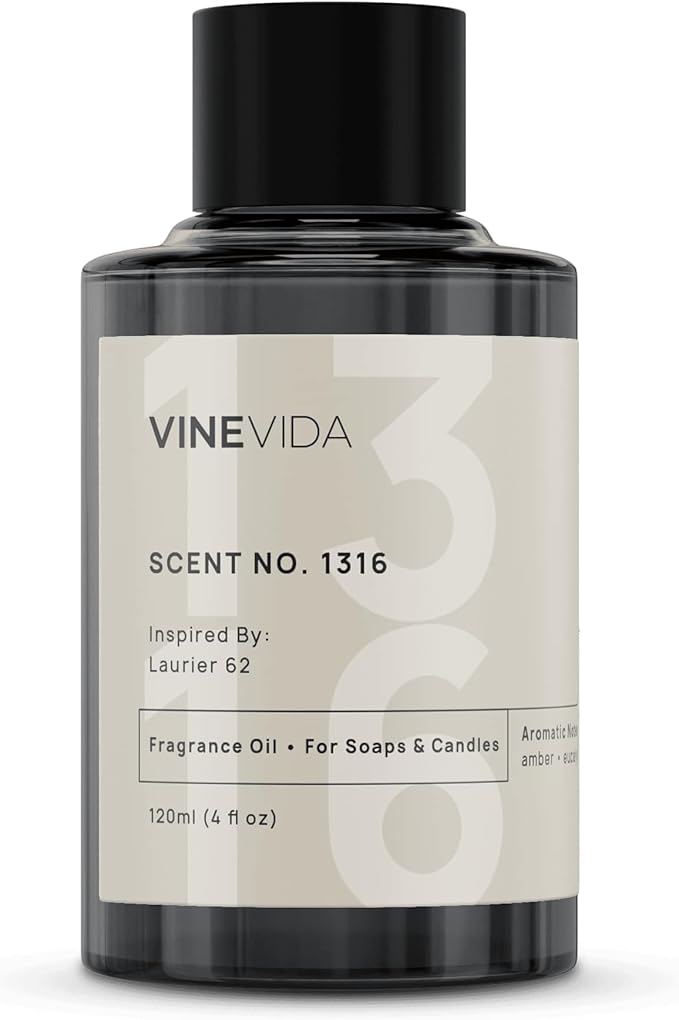 VINEVIDA Scent NO. 1316 Fragrance Oil - 120mL (4oz) - Inspired by: Laurier 62 Fragrance Oil for Candle Making - Made in USA Candle Scents Scents for Soap Making