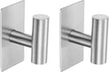 2 Pack Towel Hooks for Bathroom, Wall Hooks Self-Adhesive No-Drill Door Hanger Apply to Shower/Kitchen/Bedroom/Hanging Coat/Towel/Robe (Silver)