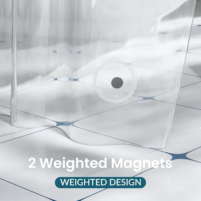 Titanker Clear Shower Curtain Liner, 54x78 Small Stall Shower Liner Lightweight Waterproof Shower Curtains for Bathroom with Magnets and Rustproof Grommets