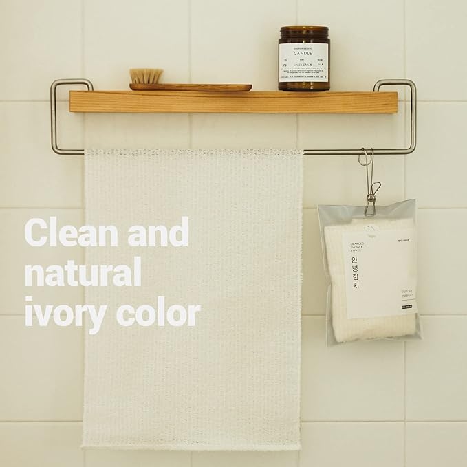 Bath Shower Sponge 2 Pack - Exfoliating Cloth for Dead Skin Cells, Dirt, and Oil Removal - Kids Washcloths Made Using Soft, Breathable & Hygienic Hanji Fabric - Hello Hanji by DEARCUS