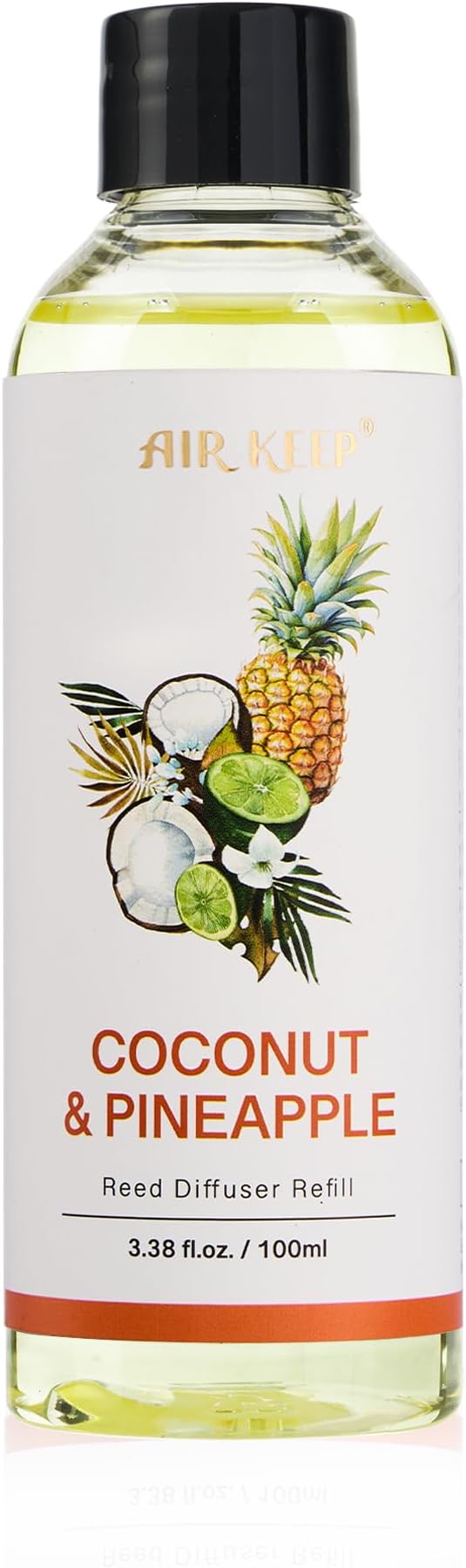 Airkeep Reed Diffuser Oil Refill/Coconut&Pineapple/3.38oz（100ml/1 Pack/Scented Oil Refill for Diffuser Home Fragrance for Bedroom, Bathroom Office Home Decor