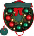 HOLDN’ STORAGE Premium Wreath Storage Bag - Durable Material - Waterproof - Heavy-duty Christmas Storage Container for Xmas Wreath with Dual Zipper Closure, Tear-proof, 48"W x 8"D - Green