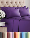 Cal King 6 Piece Sheet Set - Comfy Breathable & Cooling - Ultra-Soft Hotel Luxury Bedding Set with 8-16 Inch Deep Pockets - 1 Flat & 1 Fitted Sheet & 4 Pillowcases - Wrinkle Free & Easy Care - Purple