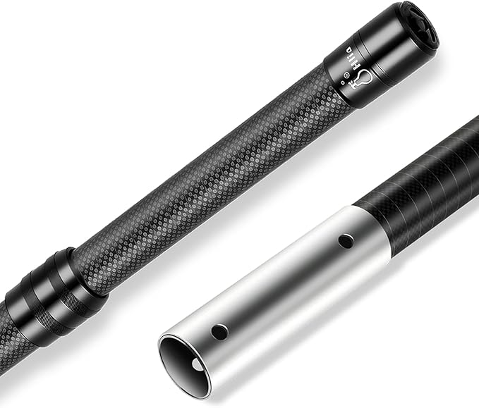 Pool Pole Carbon Fiber, Premium12FT Pool Pole Telescopic 3.7 to 12 FT, Adjustable 4 Piece Extendable Pool Cleaning Pole, Professional Pool Pole fit for Brushes, Vacuum, Nets, Skimmers
