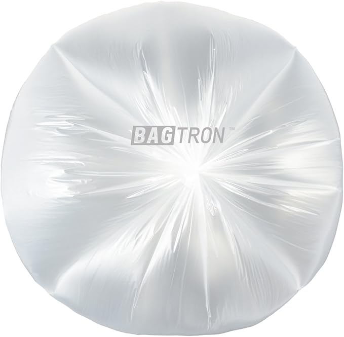 Bagtron 20-30 Gallon Trash Bags, 10 Micron High Density Garbage Can Liners Bulk, 30" x 37", Natural Clear, 500 Count
