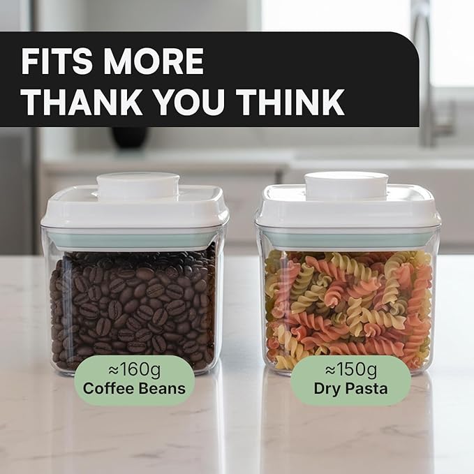 iChewie Bop Top | Airtight Meal Prep Containers with Lids | Food Storage Container Sets | Snack and Overnight Oats Fridge Organizer | Pantry and Kitchen Organization