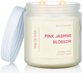 M&SENSE Pink Jasmine Rose Scented Candle - 11.6oz Natural Soy Wax 70-Hour Long Lasting Burn Time, 2-Wick Spring Non-Toxic Romantic Candle for Home Decor Flower Scent Gifts for Her Him