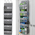 GORILLA GRIP Large Capacity Closet Organizer, 5 Deep Shelves, Holds 50lbs, Over the Door Organizers 6 Mesh Pockets, Shelf Storage for Clothes Crafts Essentials, 3 Metal Hooks, 58x15 Inches, Quatrefoil