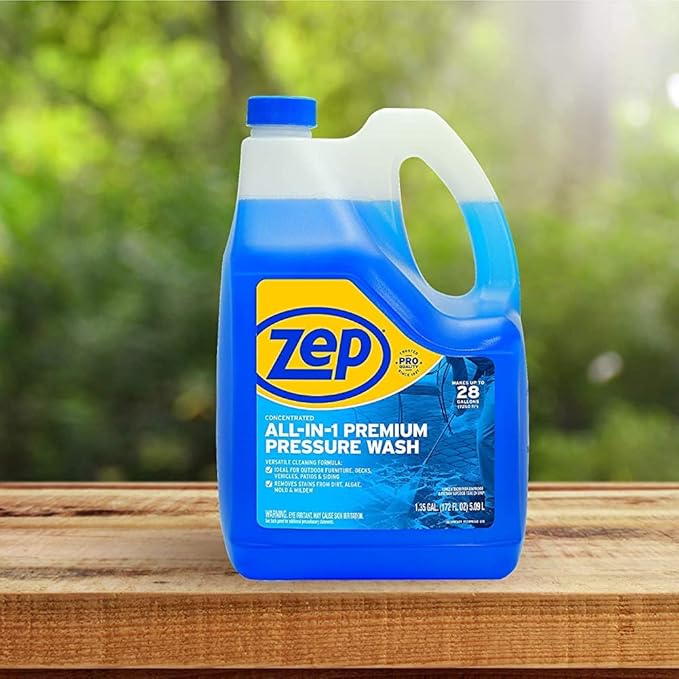 Zep All-In-1 Pressure Wash Cleaner (Case of 4) Concentrated Formula Makes 28 Gallons (ZUPPWC160)