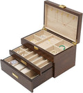 3-Layer Jewelry Box Organizer with Lock and Hooks,Jewelry Chest for Women Girls, Retro Display Jewellery Holder Organizer Storage Box for Necklace Earrings Rings Bracelets