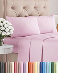 Twin 4 Piece Sheet Set - Comfy Breathable & Cooling - Ultra-Soft Hotel Luxury Bedding Set with 8-16 Inch Deep Pockets - 1 Flat & 1 Fitted Sheet & 2 Pillowcases - Wrinkle Free & Easy Care - Light Pink