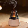 Ultrasonic Aroma Diffuser with Simulated Flame, 150ml, Timer and Auto-Off, LED Ambient Light (White)