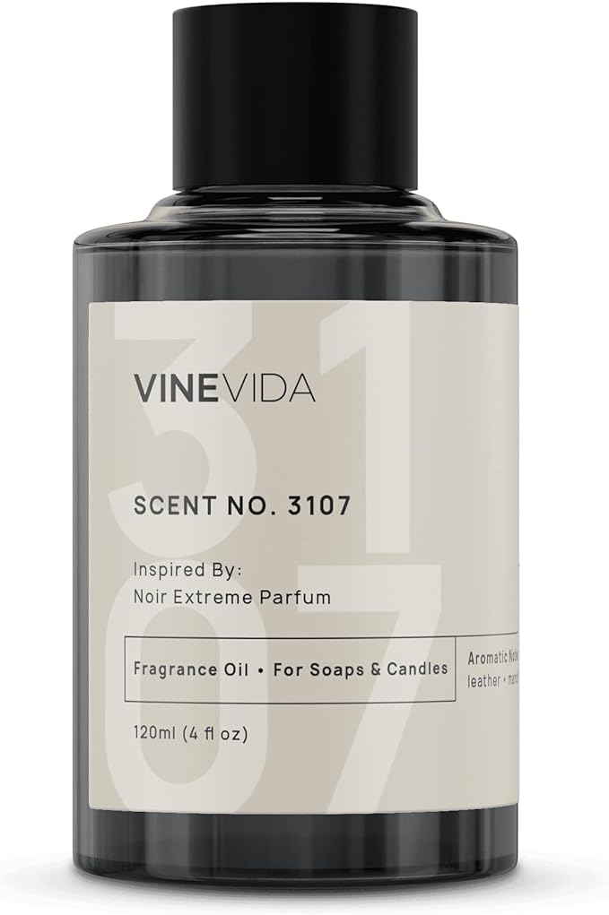 VINEVIDA Scent NO. 3107 Fragrance Oil - 120mL (4oz) - Inspired by: Noir Extreme Parfum Fragrance Oil for Candle Making - Made in USA Candle Scents Scents for Soap Making