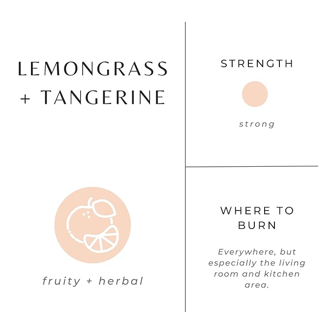 Slow North Lemongrass + Tangerine Candle - Essential Oils and Pure Soy Wax Candle in a Reusable Frosted Glass Jar - A Unique Scented Candle Hand-Poured in The USA (8 oz)