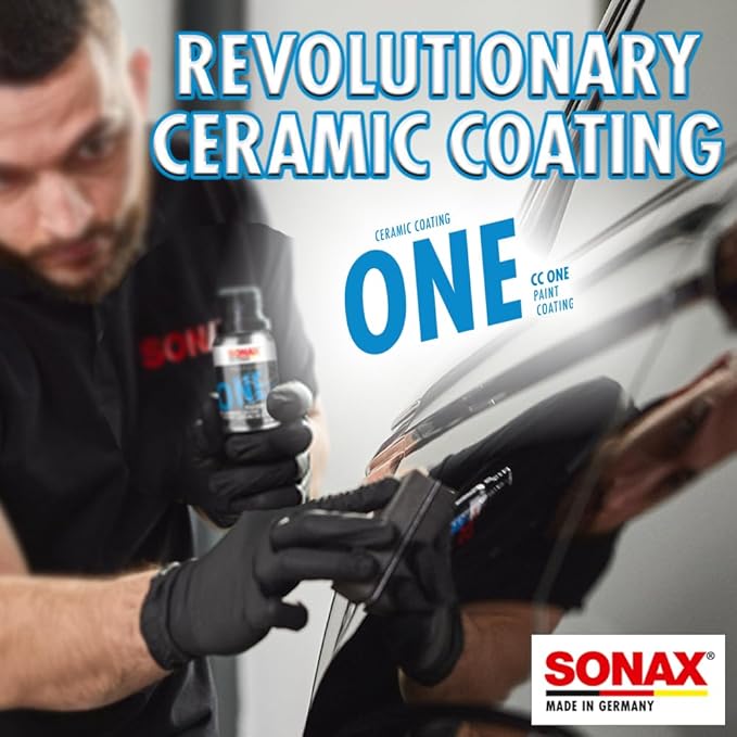 SONAX CC ONE Ceramic Coating | Easy Application for Long-Lasting Paint Protection | Up to 3 Years Durability | Enhances Color & Shine | Hydrophobic Barrier for Paint, Chrome, Glass & Rims | 50 ml