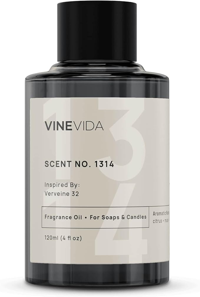 VINEVIDA Scent NO. 1314 Fragrance Oil - 120mL (4oz) - Inspired by: Verveine 32 Fragrance Oil for Candle Making - Made in USA Candle Scents Scents for Soap Making