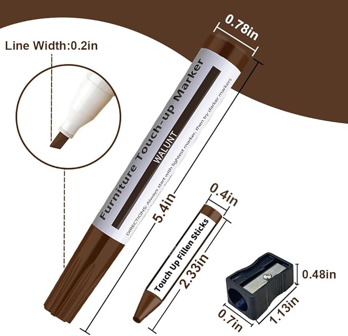 Flybunny Repair Pen Wooden Furniture Floor Scratch Repair Markers and Wax Sticks Set of 21 for Stains, Scratches, Wood Floors, Tables, Desks, Carpenters, Bedposts, Touch Ups, and Cover Ups