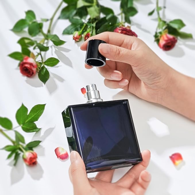 Yerpkefey 100ml/3.4 Oz Glass Spray Bottle Perfume Atomizer,Empty Travel Refillable Perfume Spray Bottle with 3 Kinds of Dispenser (A2)