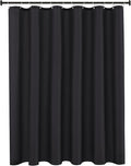 Biscaynebay Fabric Shower Curtain Short Stall Liners 72" Width by 65" Length, Black Water Resistant Bathroom Curtains, Rust Resistant Grommets Top Weighted Bottom Machine Washable